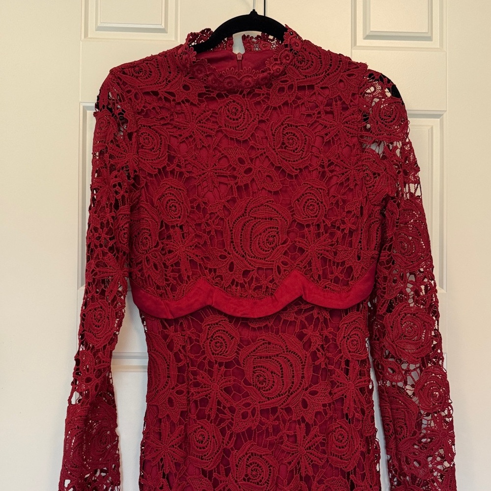 Elegant Red Lace Dress